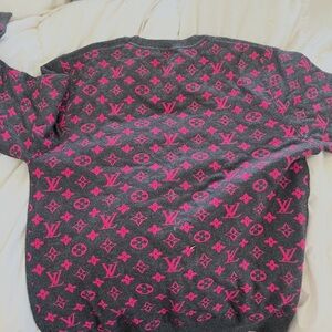 Louis Vuitton Charcoal and Hot Pink Monogram Sweater